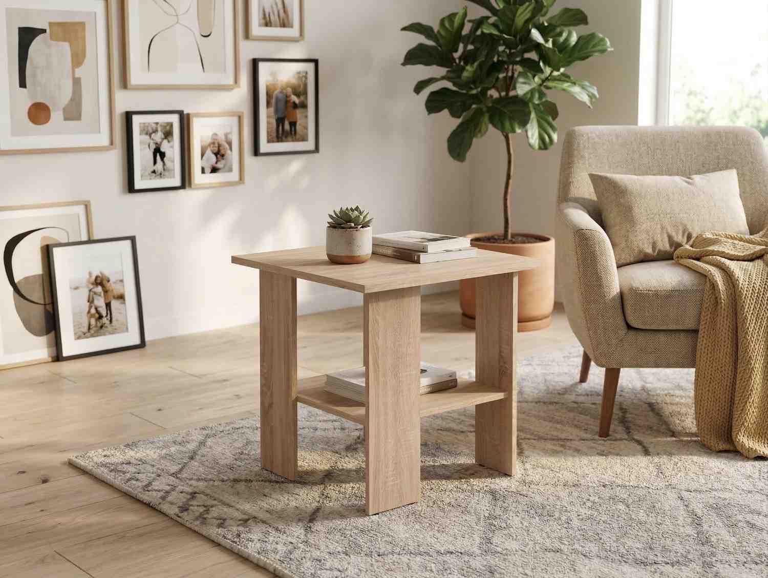 Masuta NEPO PLUS, stejar sonoma, PAL laminat, 55x55 cm