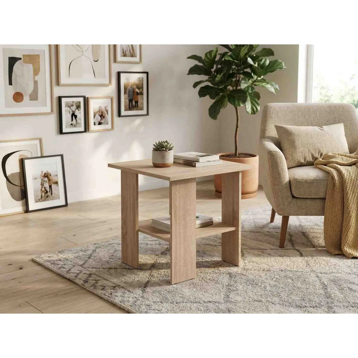 Masuta NEPO PLUS, stejar sonoma, PAL laminat, 55x55 cm