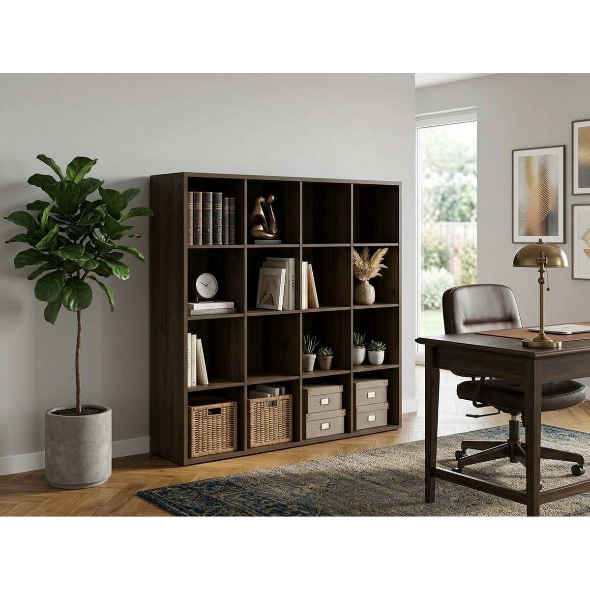 Biblioteca NEPO PLUS, stejar nobil, PAL laminat, 151x39x147 cm