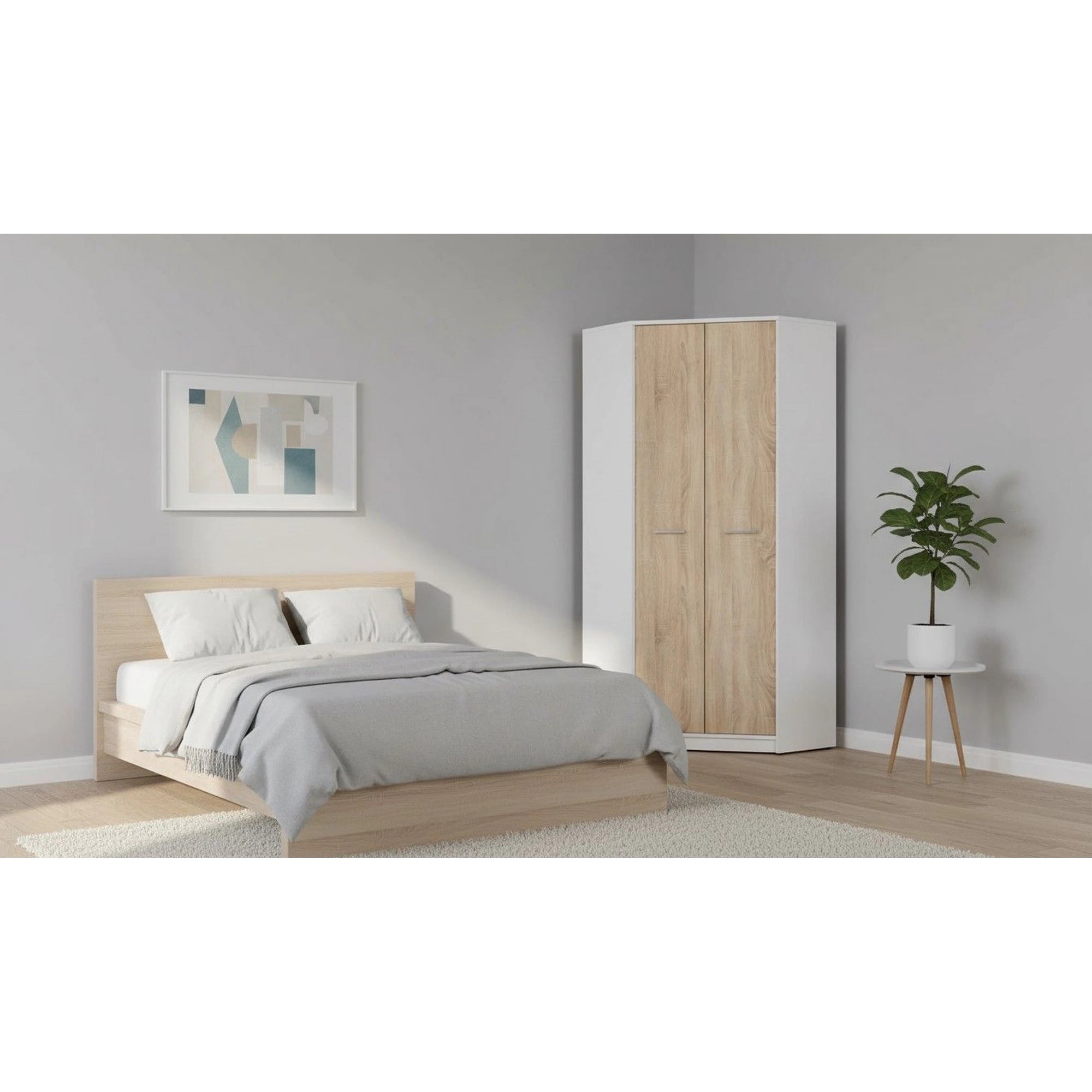 Dulap NEPO PLUS, stejar sonoma/alb, PAL, 80x80x197 cm