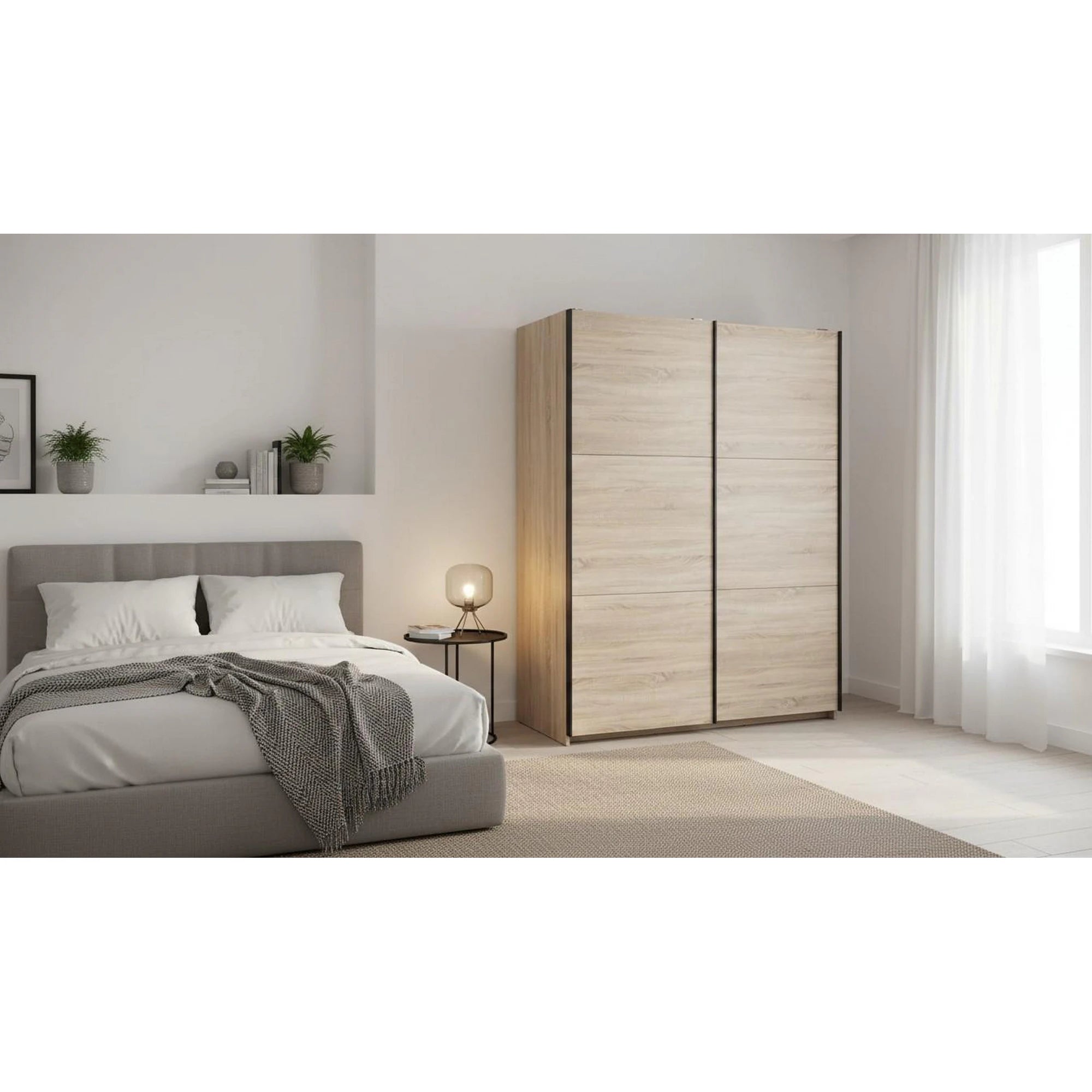 Dulap TETRIX, stejar sonoma, PAL, cu 2 usi, 154x60x196 cm