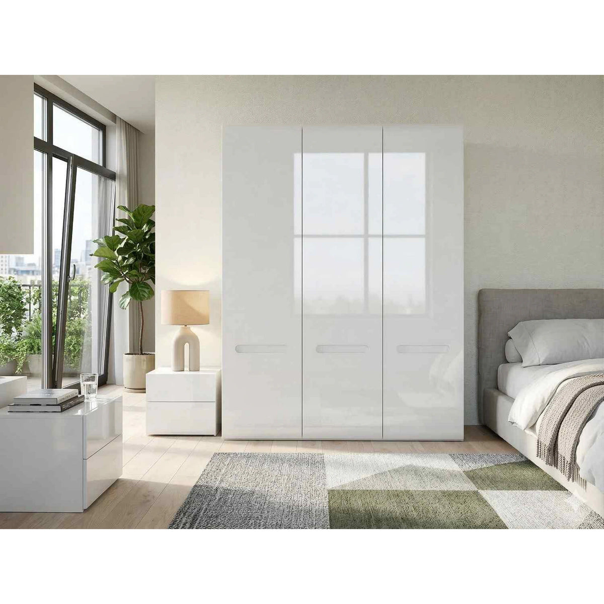 Dulap AZTECA TRIO, alb, cu 3 usi, 180x57x210 cm