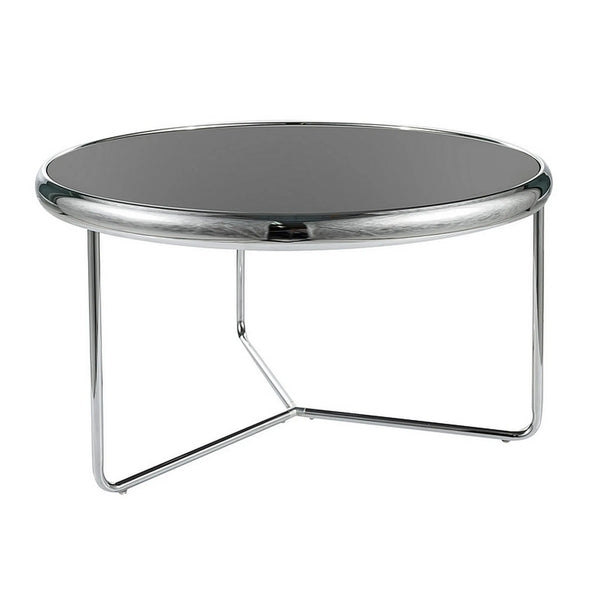 Masuta cafea SCARLET, negru/argintiu, sticla securizata/metal, 74x40 cm