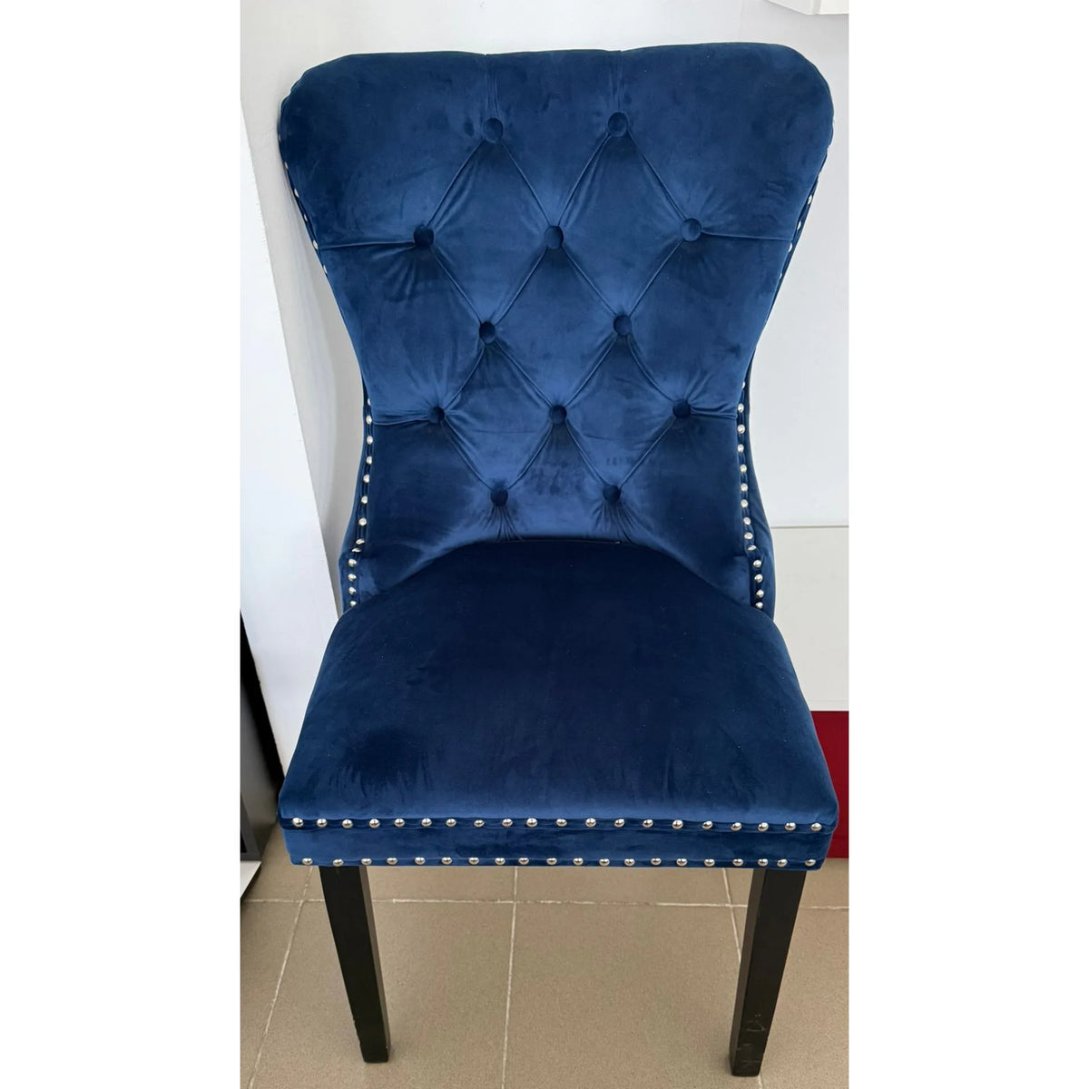 PRODUS RESIGILAT - Scaun AUGUST, stofa catifelata albastru, 56x65x98 cm
