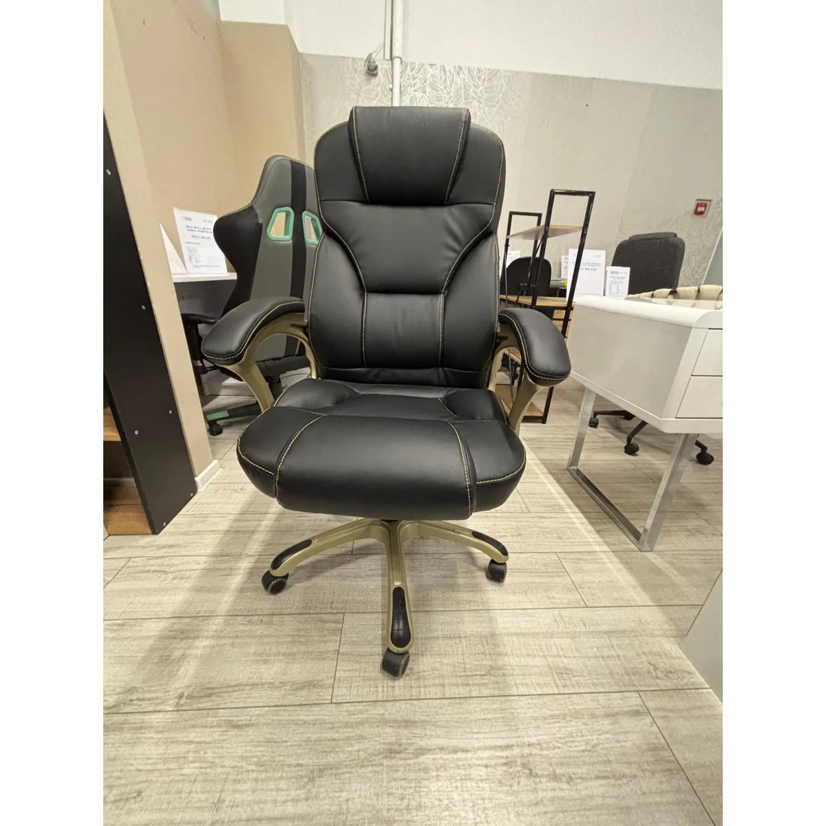 PRODUS RESIGILAT - Scaun birou DESMOND, negru, piele ecologica, 67x70x112/119 cm