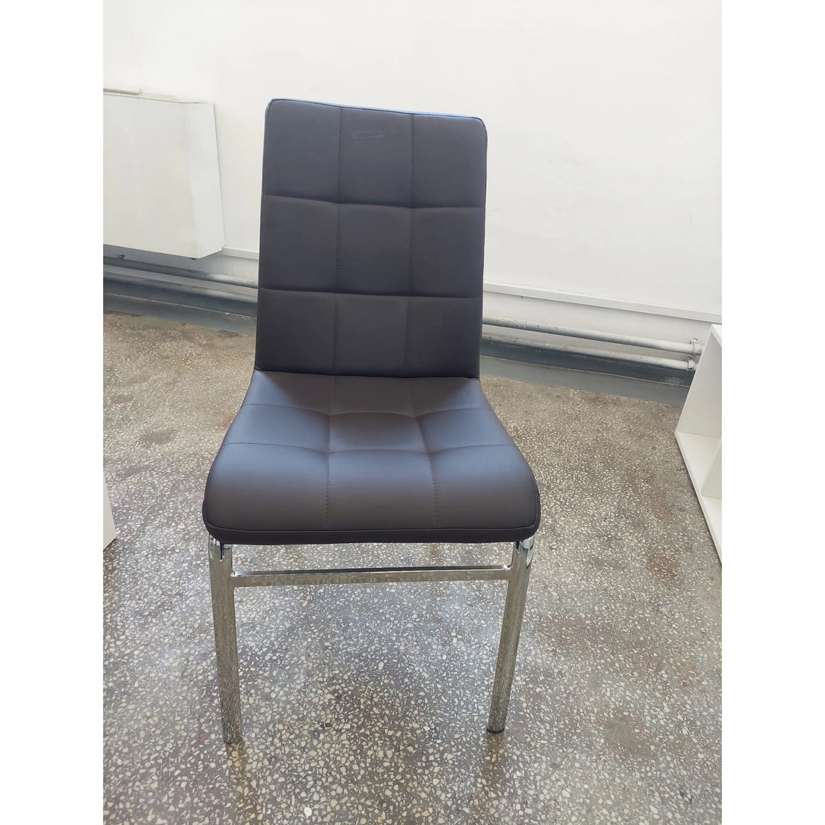 PRODUS RESIGILAT - Scaun CARO, maro/crom, piele ecologica/metal, 45x55x86 cm