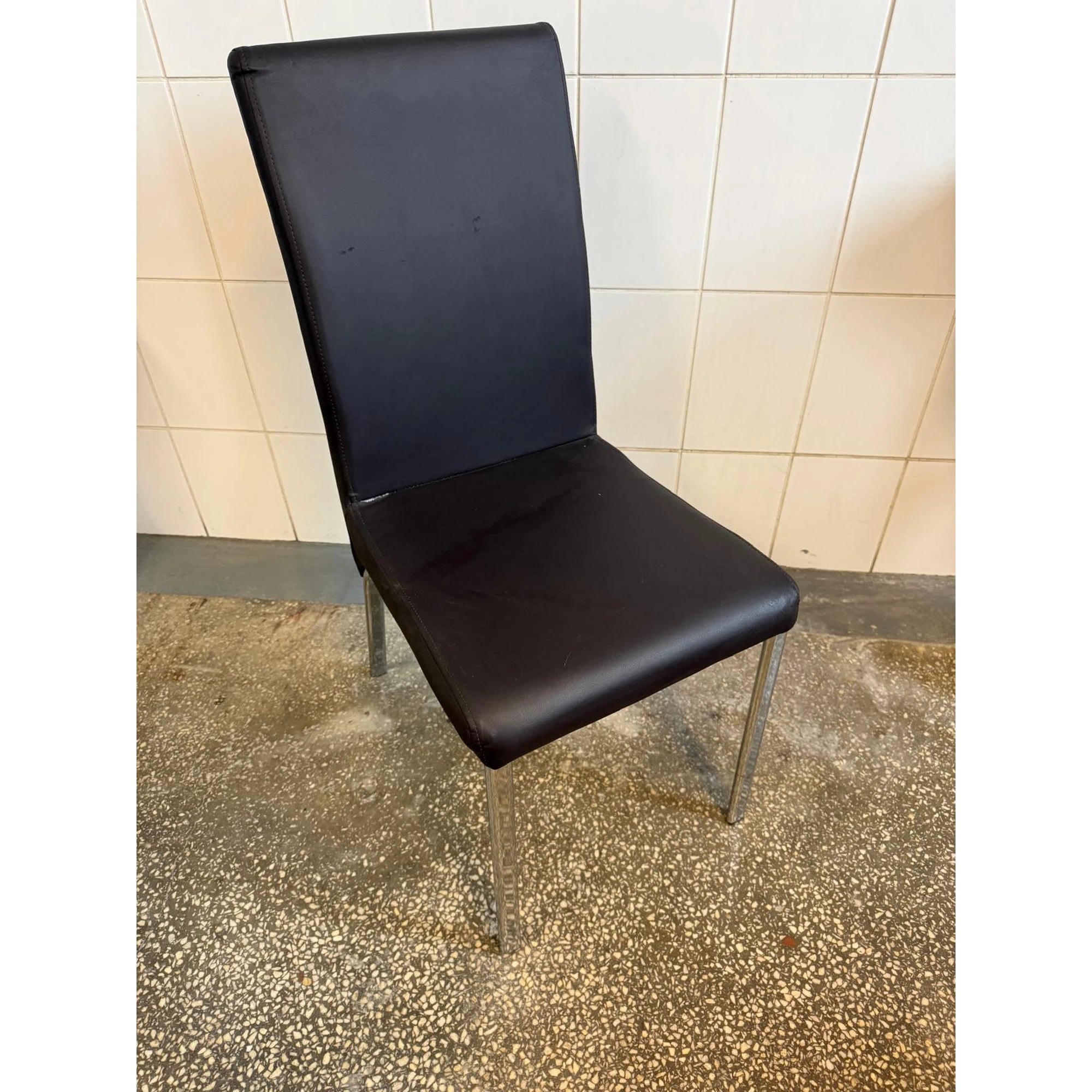 PRODUS RESIGILAT - Scaun FOX, maro/crom, piele ecologica/metal