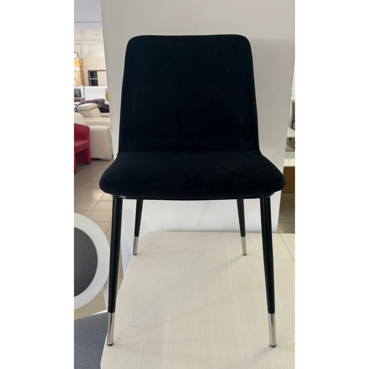 PRODUS RESIGILAT - Scaun JILL, negru, stofa catifelata/metal, 48x44x85 cm