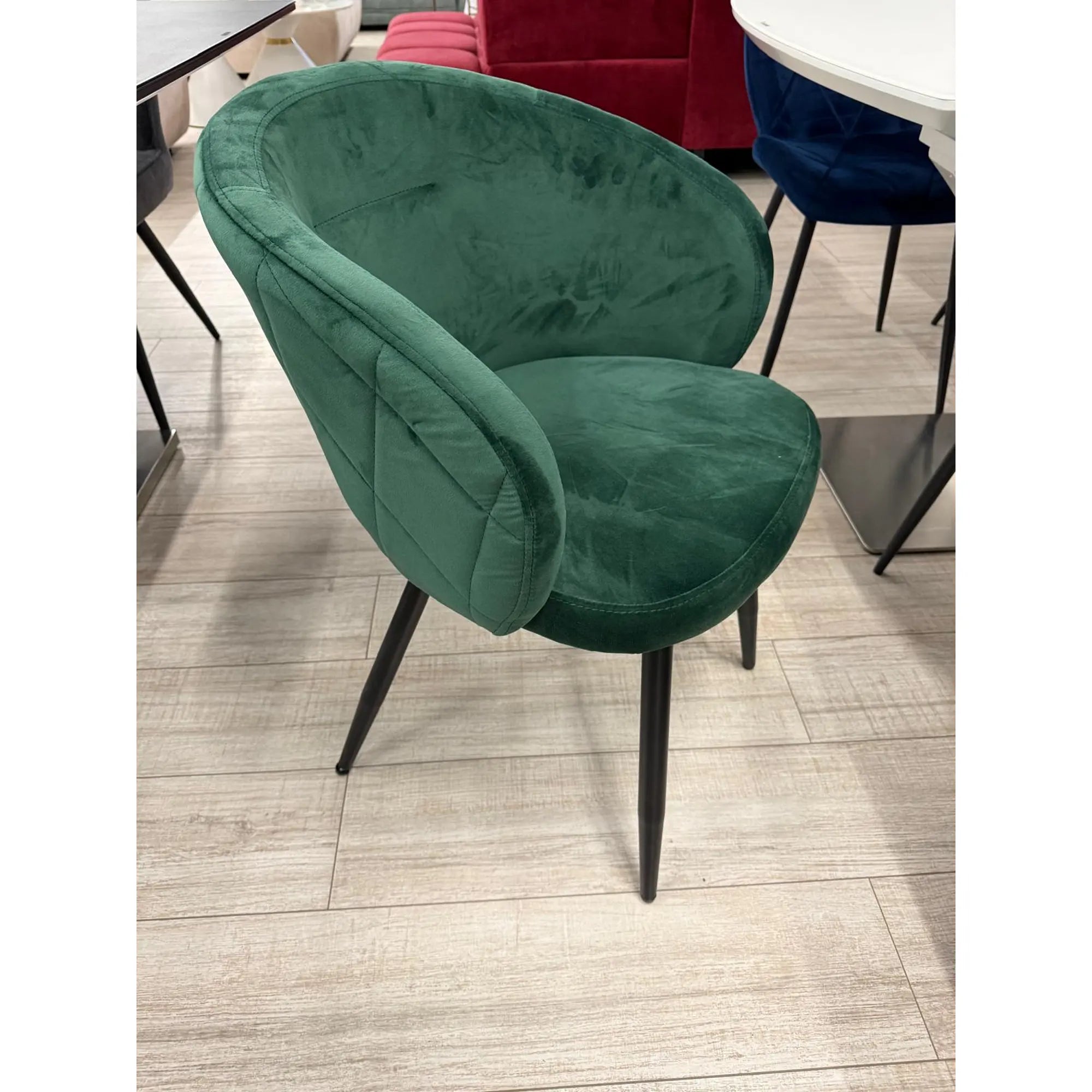 PRODUS RESIGILAT - Scaun K430, verde/negru, stofa catifelata/metal, 61x54x77 cm