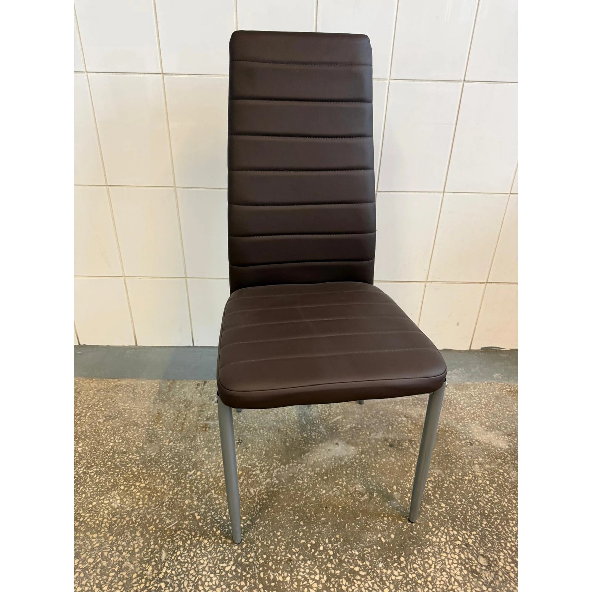 PRODUS RESIGILAT - Scaun K70, maro/crom, piele ecologica/metal, 43x49x97 cm