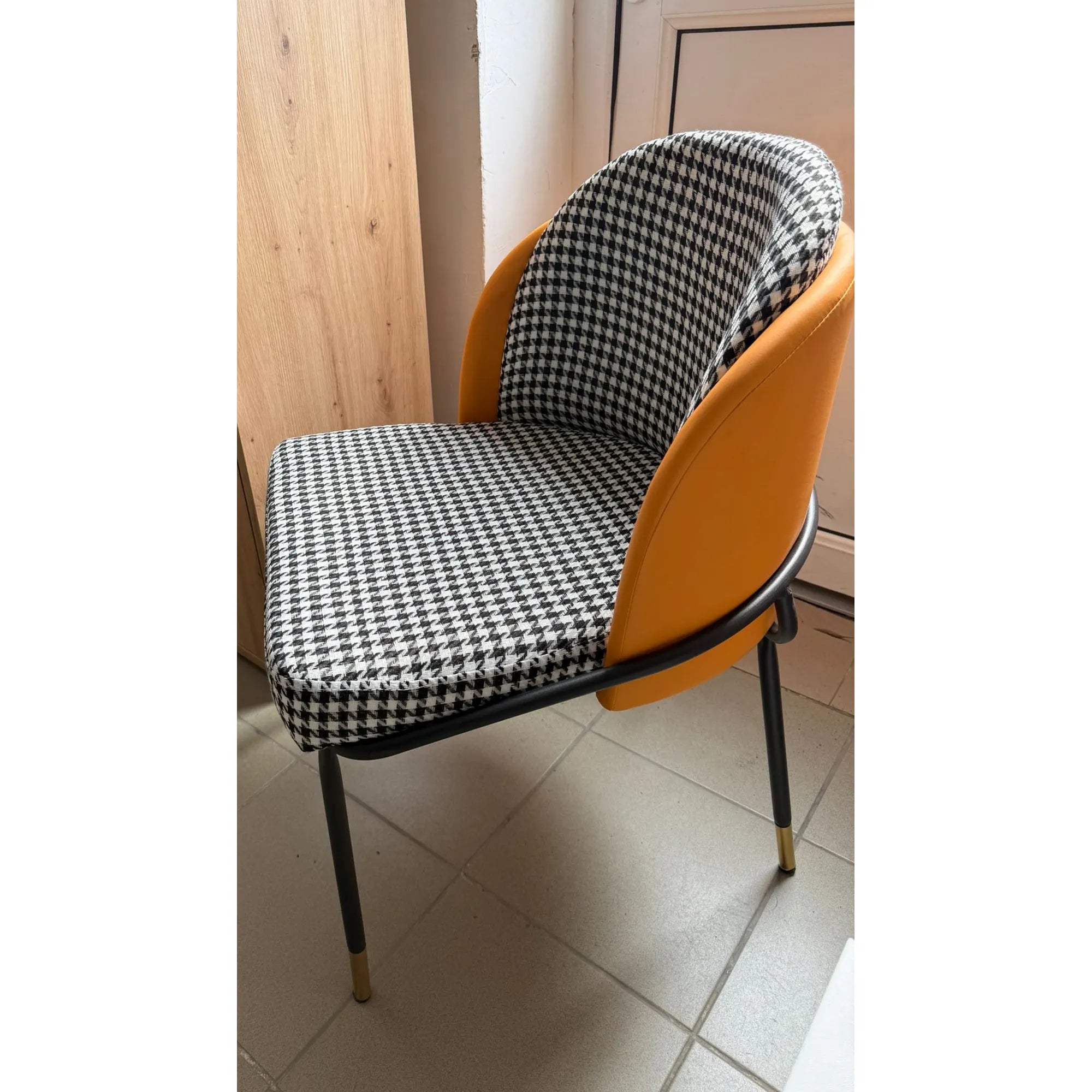 PRODUS RESIGILAT - Scaun KIRNA, multicolor, stofa clasica/piele ecologica, 54x56x78 cm