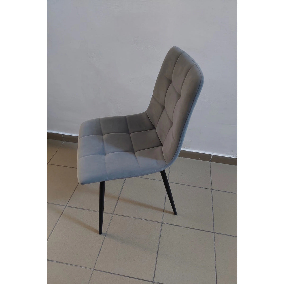 PRODUS RESIGILAT - Scaun MILA, stofa catifelata gri, 47x45x87 cm