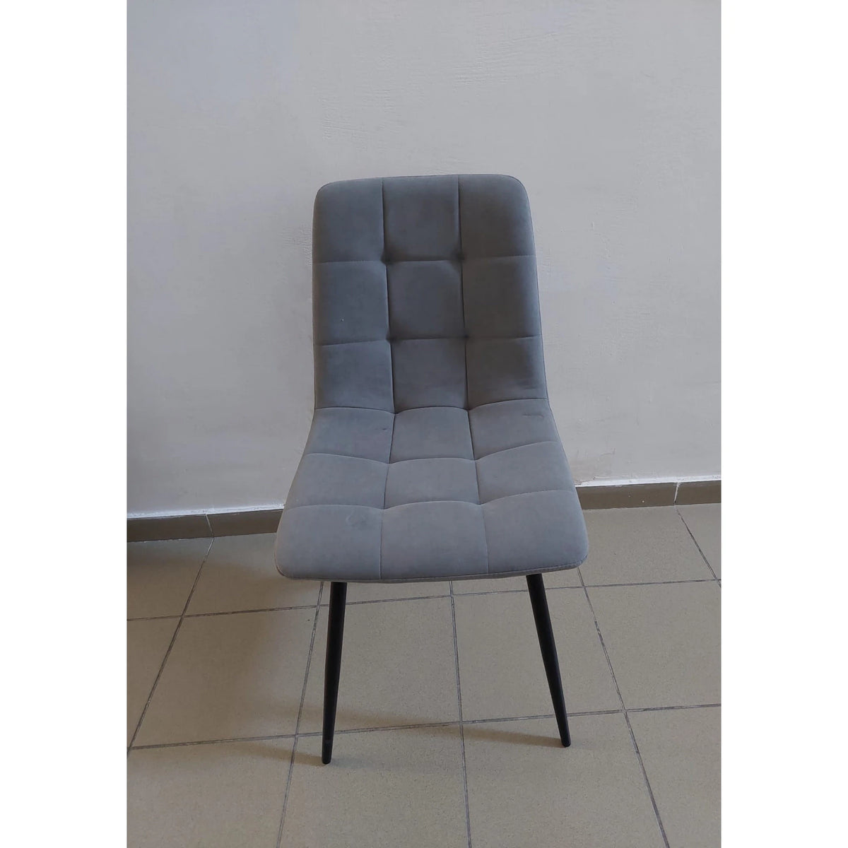 PRODUS RESIGILAT - Scaun MILA, stofa catifelata gri, 47x45x87 cm