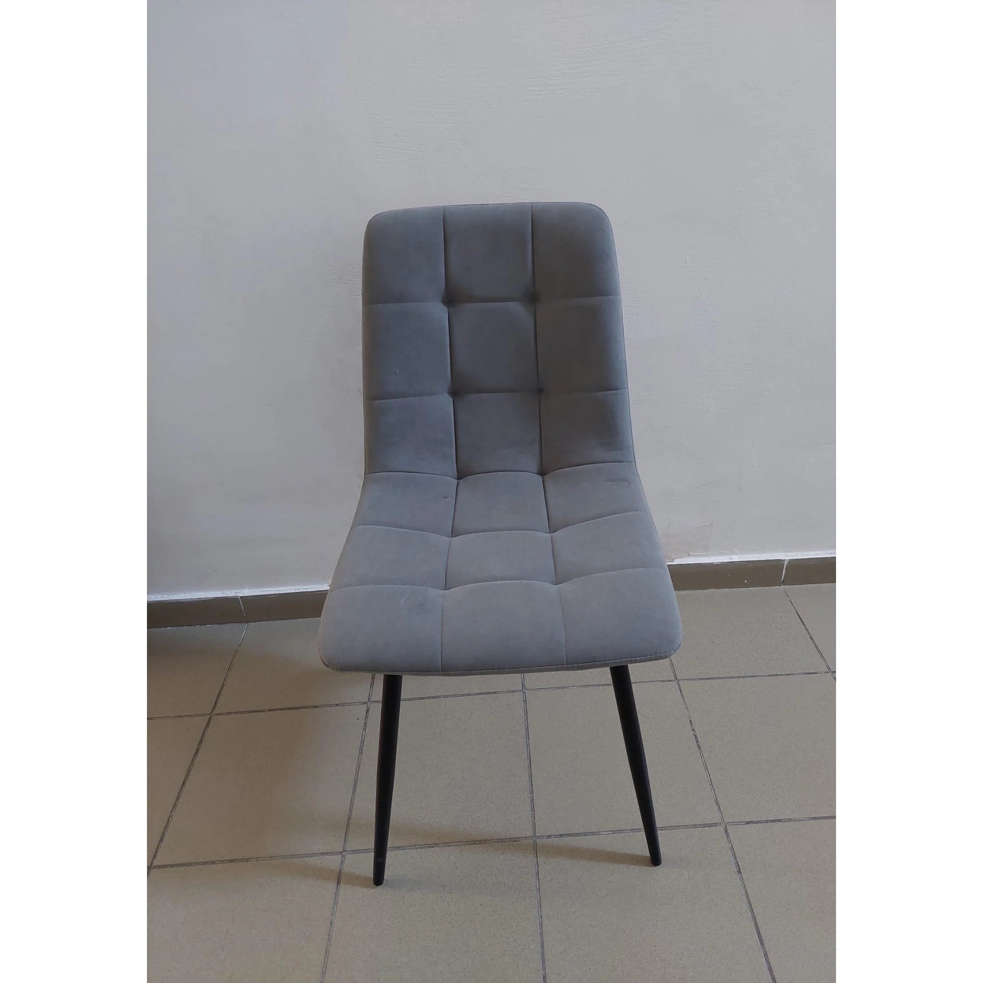 PRODUS RESIGILAT - Scaun MILA, stofa catifelata gri, 47x45x87 cm