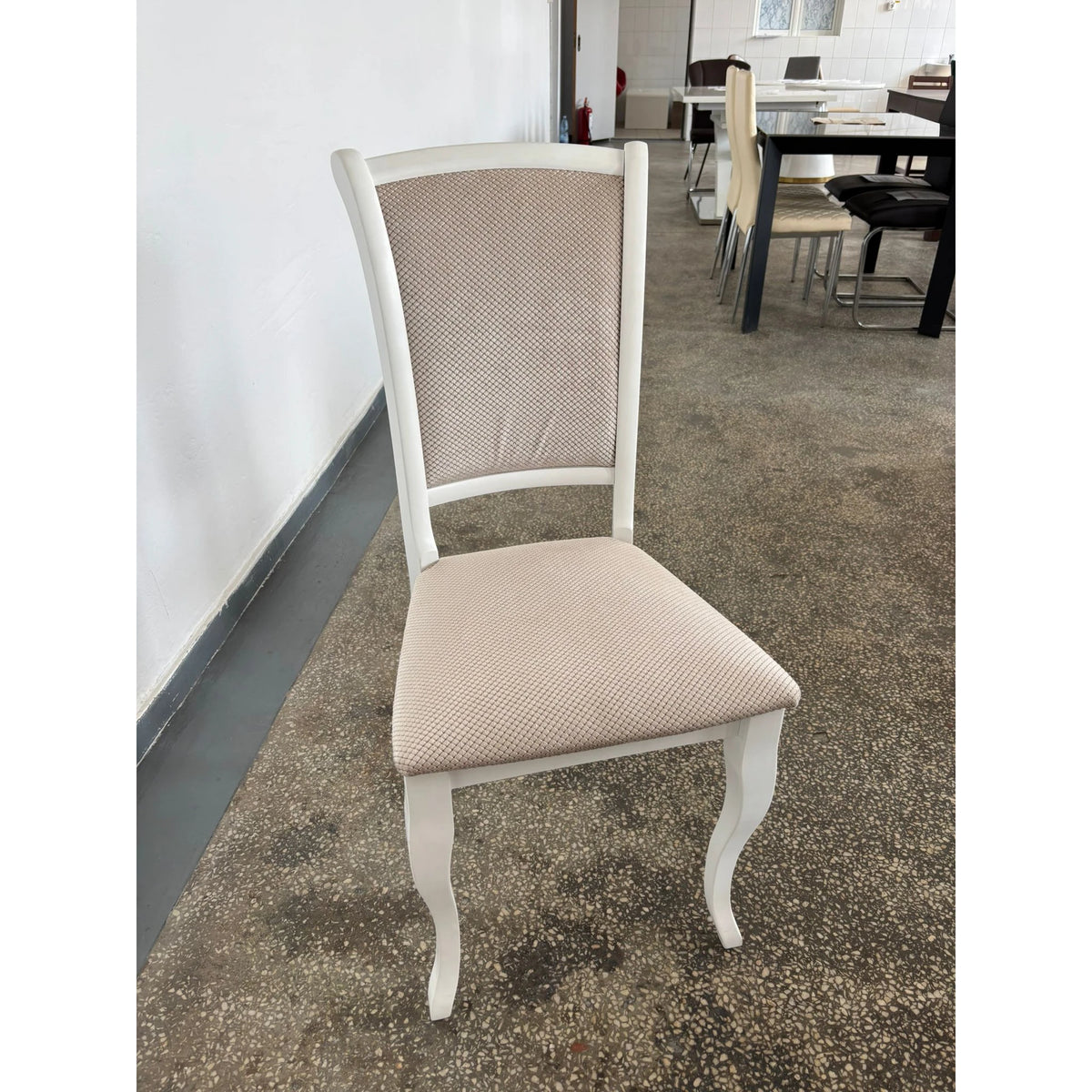 PRODUS RESIGILAT - Scaun MN-SC, bej/alb, stofa/lemn, 45X42X96 cm