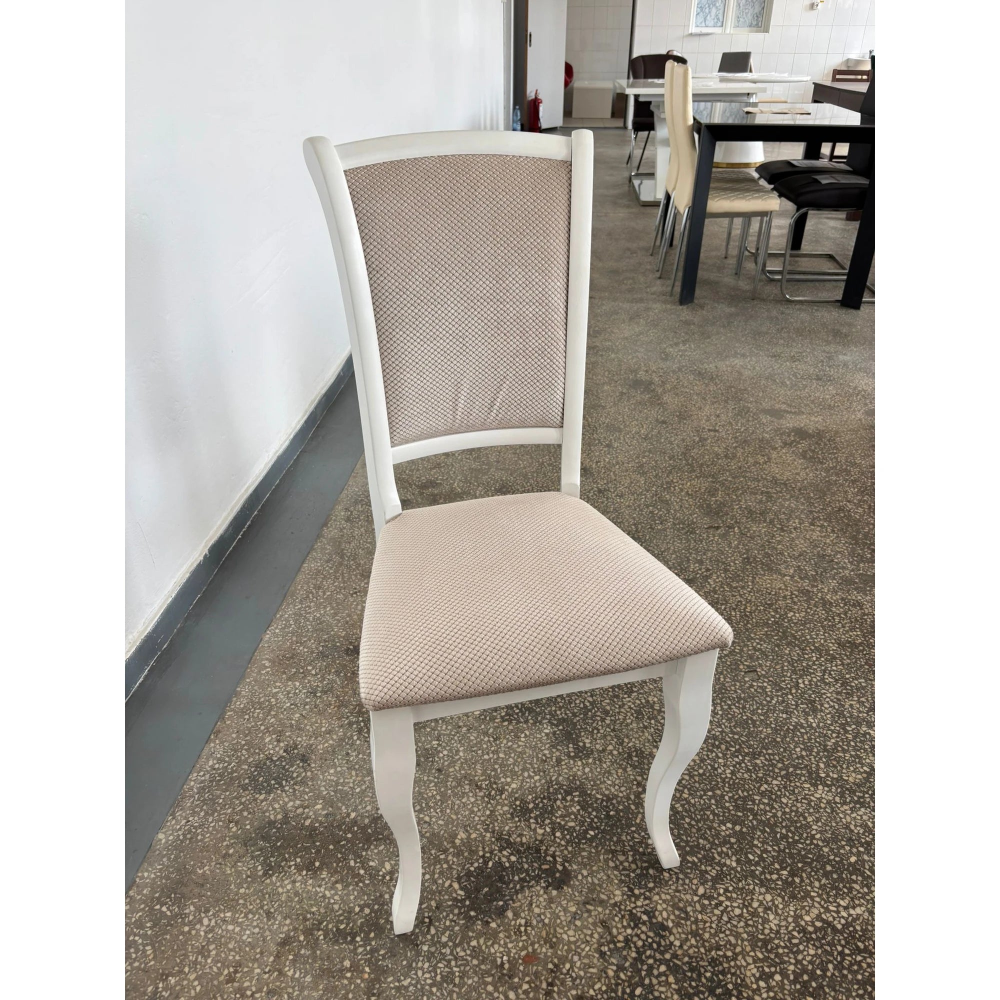 PRODUS RESIGILAT - Scaun MN-SC, bej/alb, stofa/lemn, 45X42X96 cm
