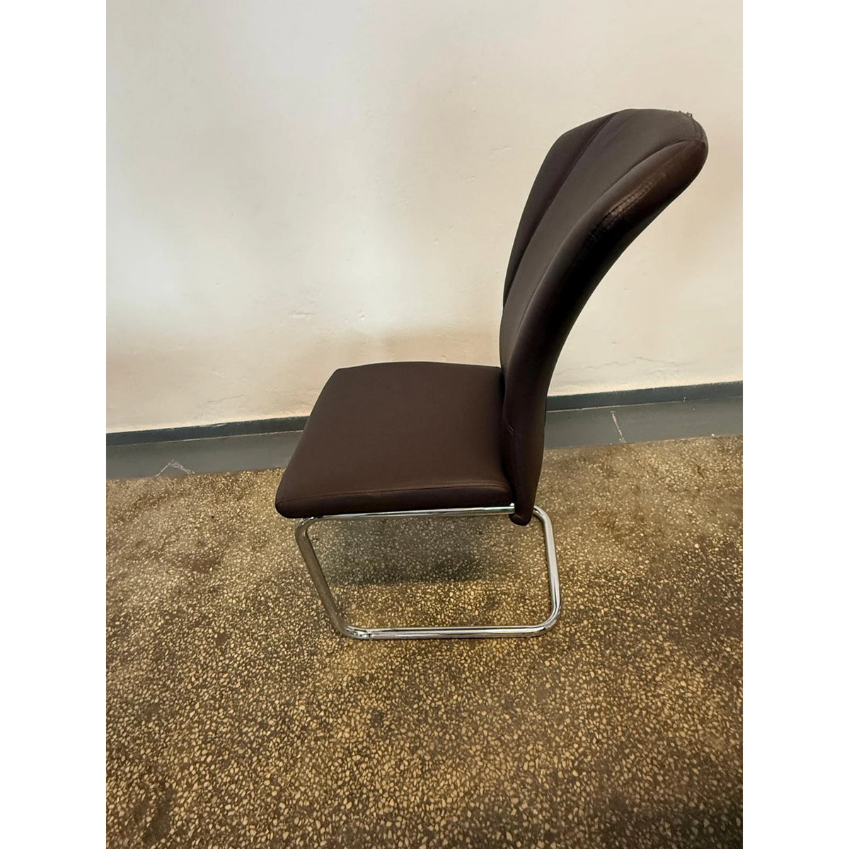 PRODUS RESIGILAT - Scaun RIO, maro/crom, piele ecologica/metal, 43x61x95 cm