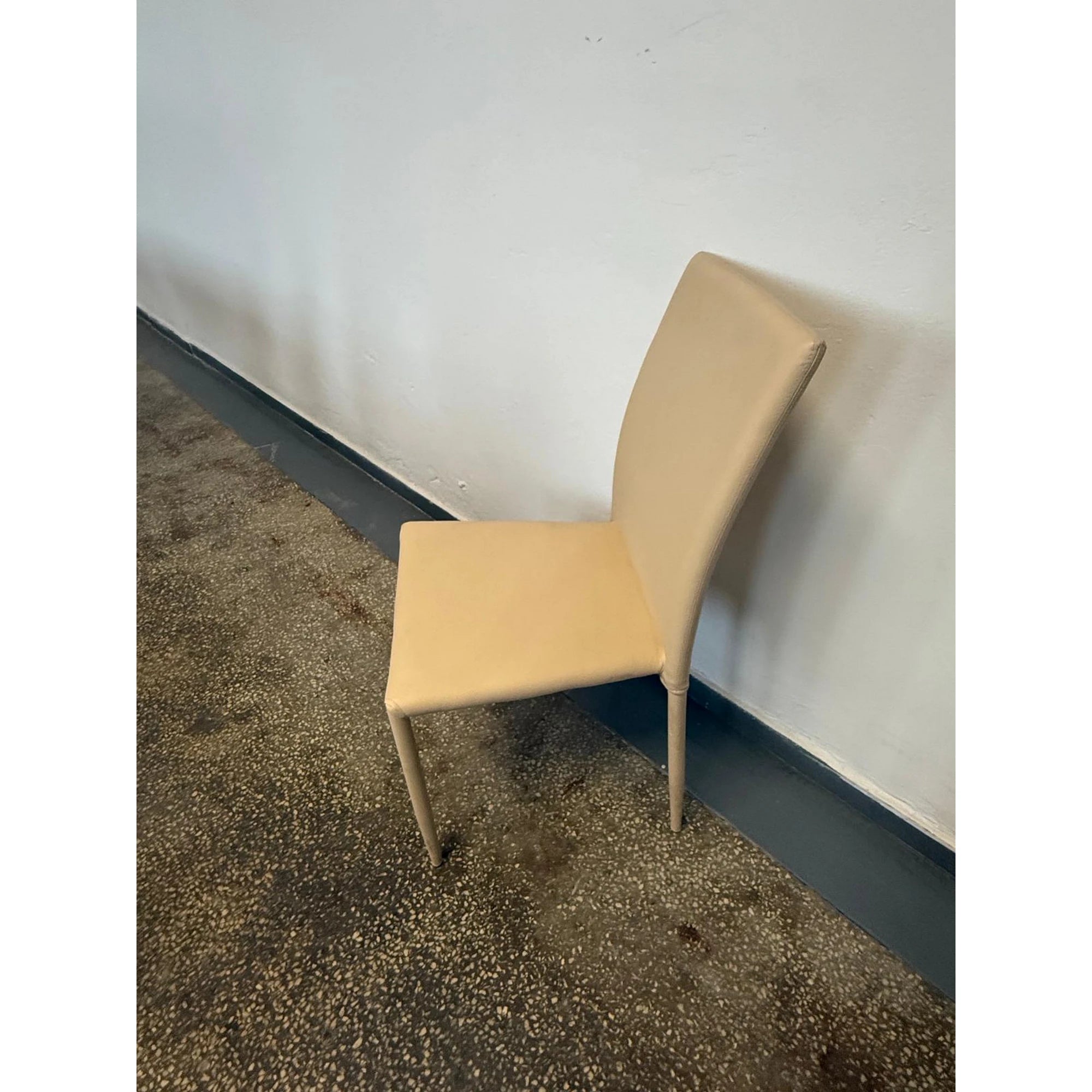 PRODUS RESIGILAT - Scaun SILOUETTE, crem, piele ecologica/metal
