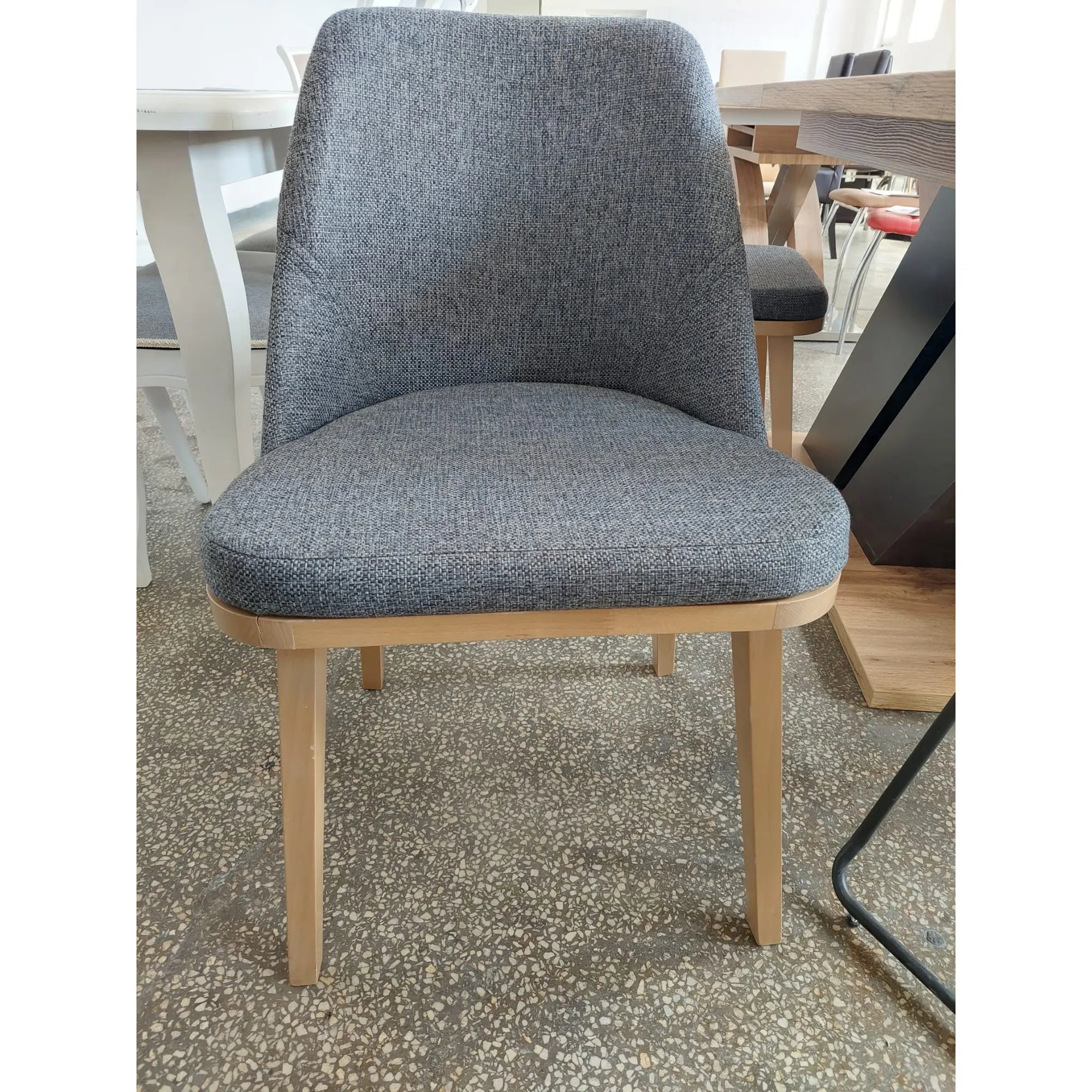 PRODUS RESIGILAT - Scaun PUEBLO, gri/stejar, stofa clasica/lemn, 52x55x81 cm