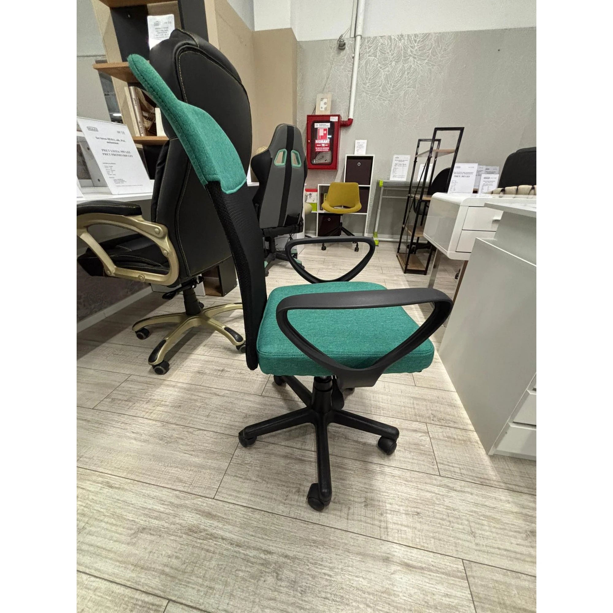 PRODUS RESIGILAT - Scaun de birou TIMMY, turcoaz, stofa mesh, 52x59x81 cm