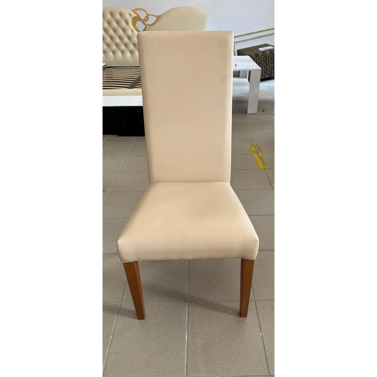 PRODUS RESIGILAT - Scaun ERGO, crem/nuc, piele ecologica/lemn, 48x44x104 cm
