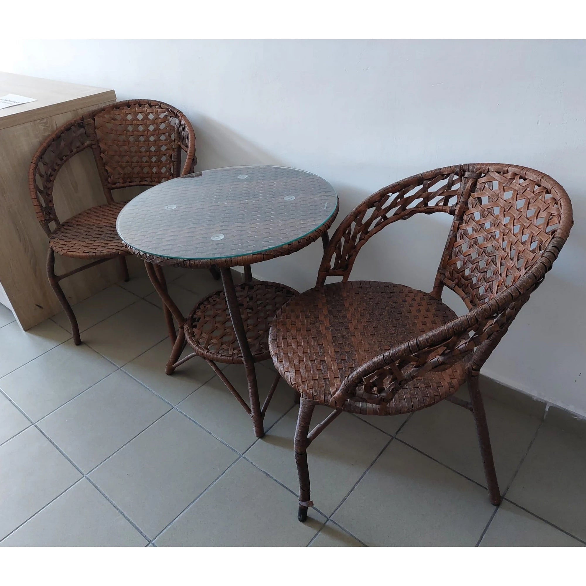 PRODUS RESIGILAT - Set mobilier gradina JARUB, maro, ratan artificial
