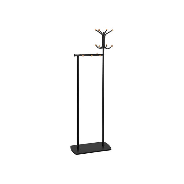 Cuier SIMON, negru/fag, metal/lemn, 60x30x177 cm