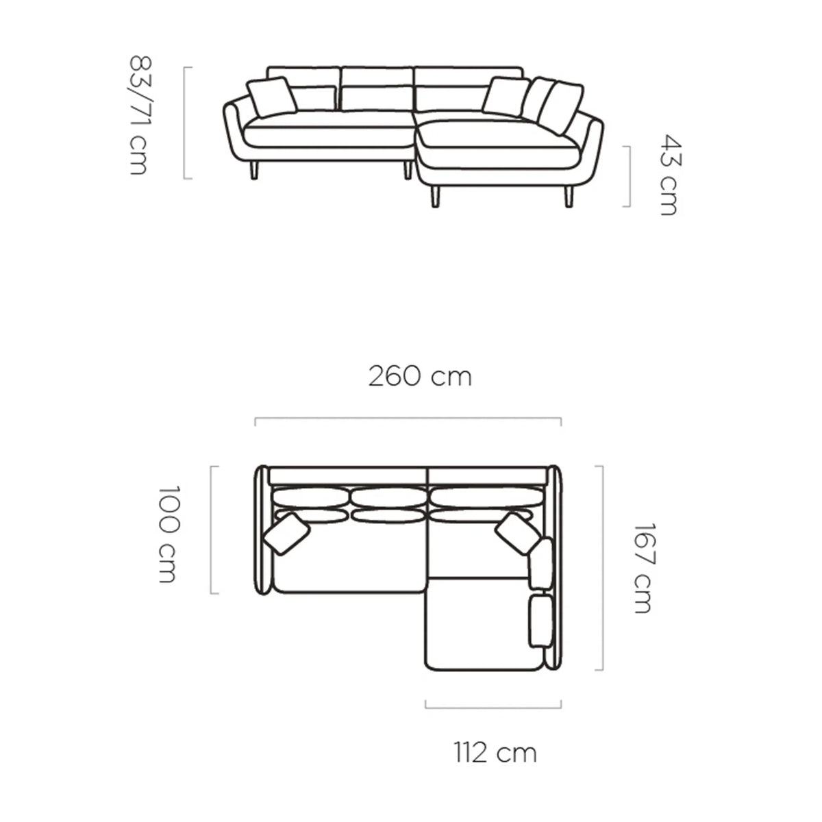 Coltar extensibil SOLANO, sezlong dreapta, stofa catifelata albastru inchis - Element 13, Gama Premium, cu lada depozitare, 260x167x83 cm