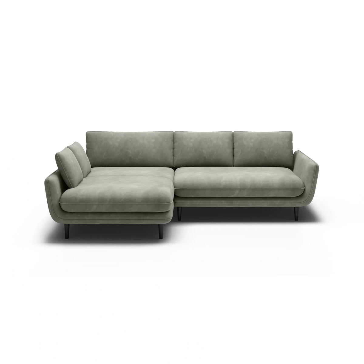 Coltar extensibil SOLANO, sezlong stanga, stofa catifelata bej - Whisper 3, Gama Premium, cu lada depozitare, 260x167x83 cm