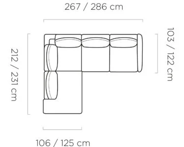 Coltar Storm L, personalizabil materiale gama Premium, cu reglaj electric, 286x231x103 cm