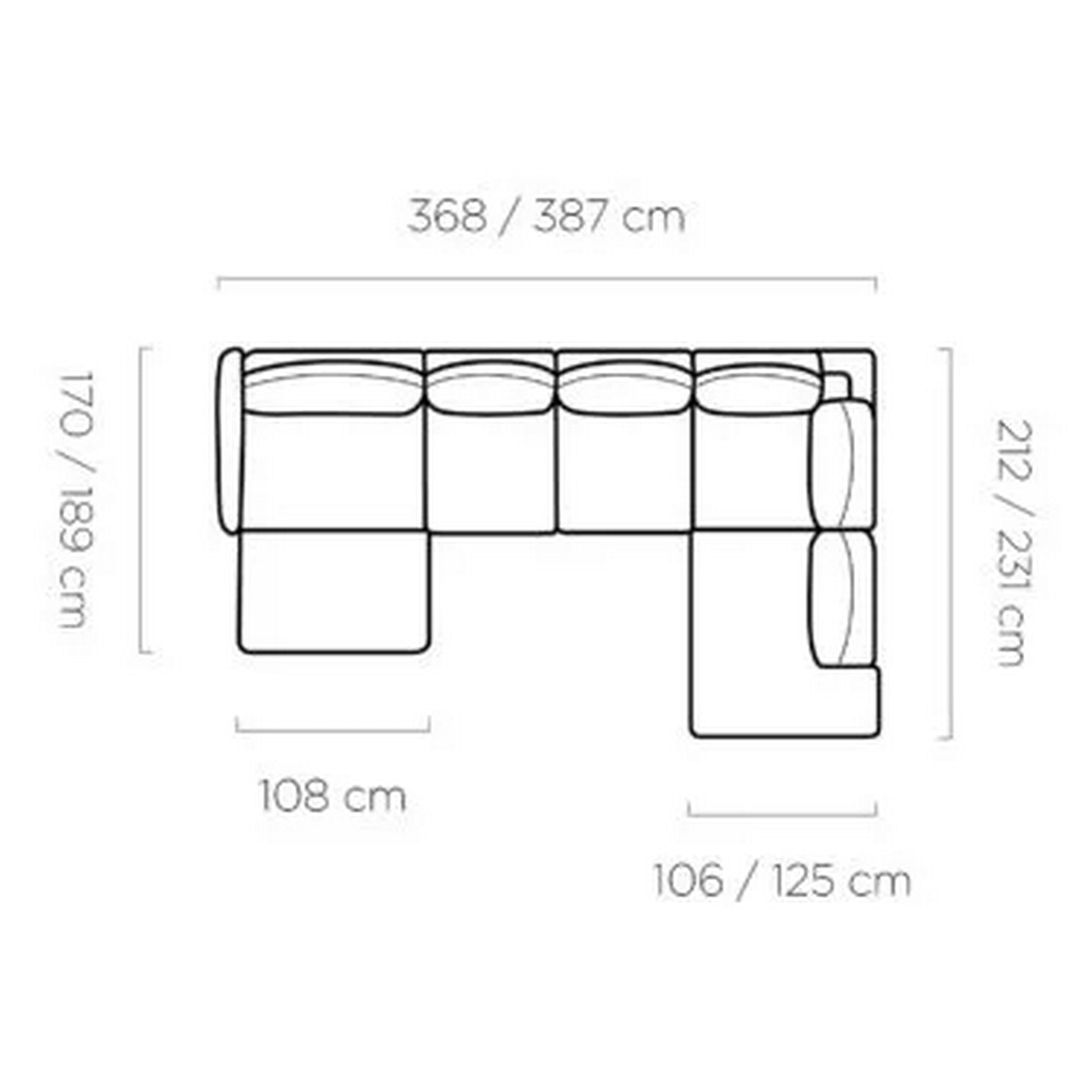 Coltar Storm XL, personalizabil materiale gama Premium, spatar glisant, 387x23x102 cm