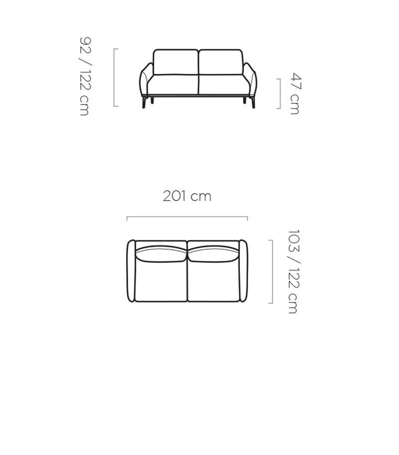 Canapea STORM, 3 locuri, personalizabil materiale gama Premium, 201x122x122 cm