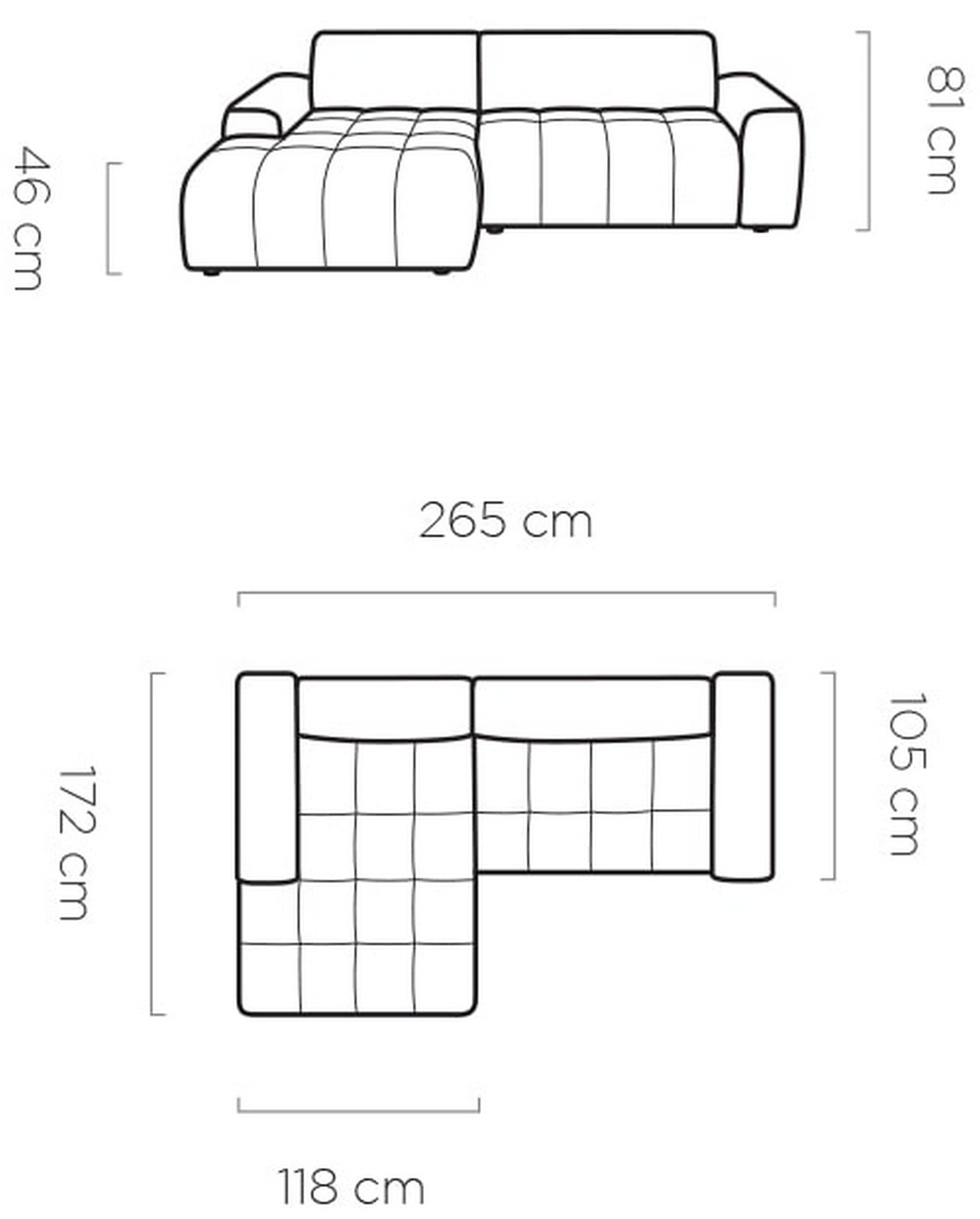 Coltar SAVIO S, personalizabil materiale Gama Premium, cu reglaj electric, 265x172x81 cm