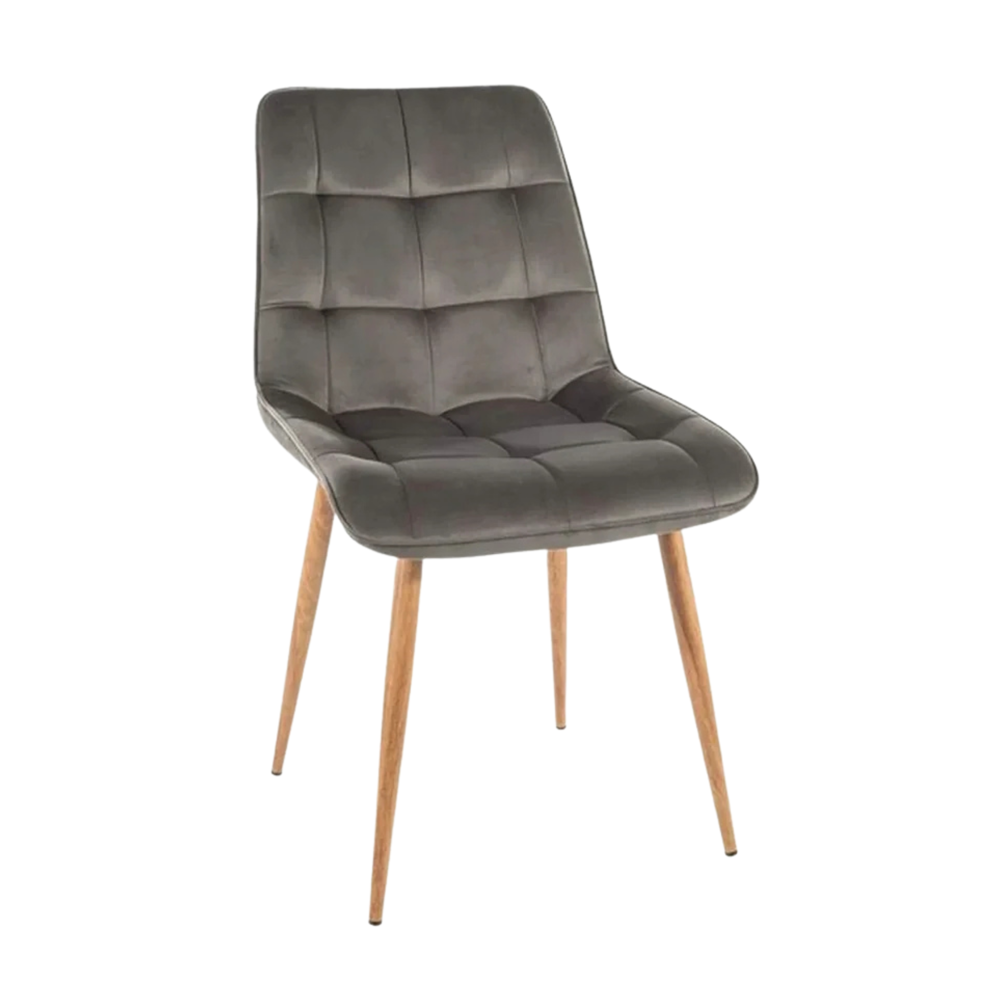 Scaun CHIC D, gri - Bluvel 14, stofa catifelata/metal, 50x58x88 cm