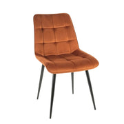 Scaun CHIC, caramiziu/negru, stofa catifelata/metal, 50x58x88 cm