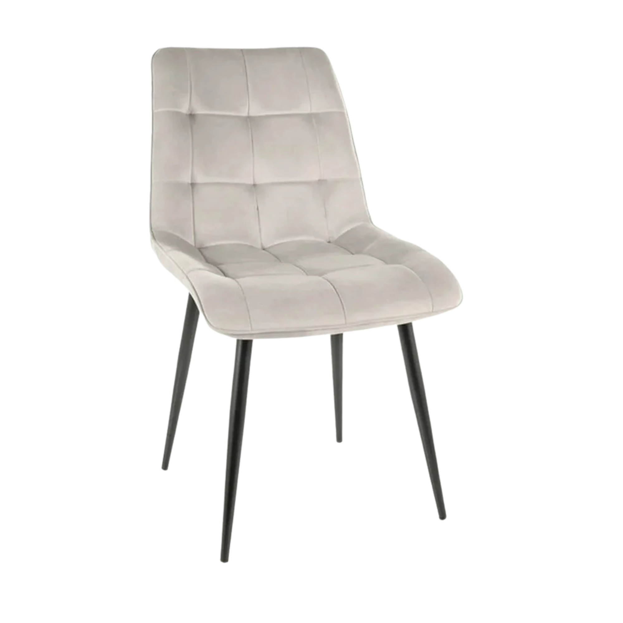 Scaun CHIC, gri deschis/negru, stofa catifelata/metal, 50x58x88 cm