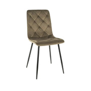Scaun JERRY, verde maslin/negru, stofa catifelata/metal, 45x39x91 cm