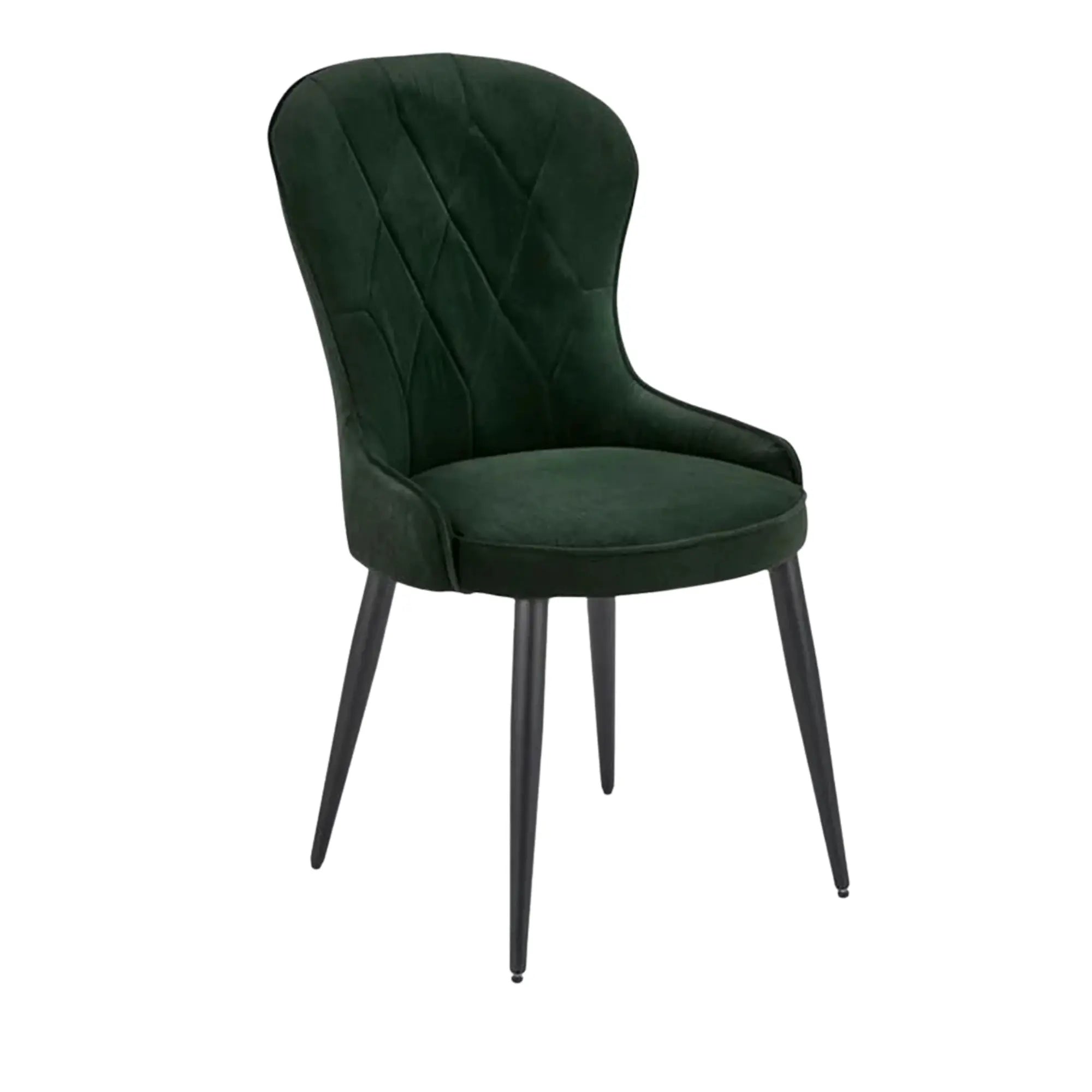 Scaun K366, verde inchis/negru, stofa catifelata/metal, 52x58x92 cm