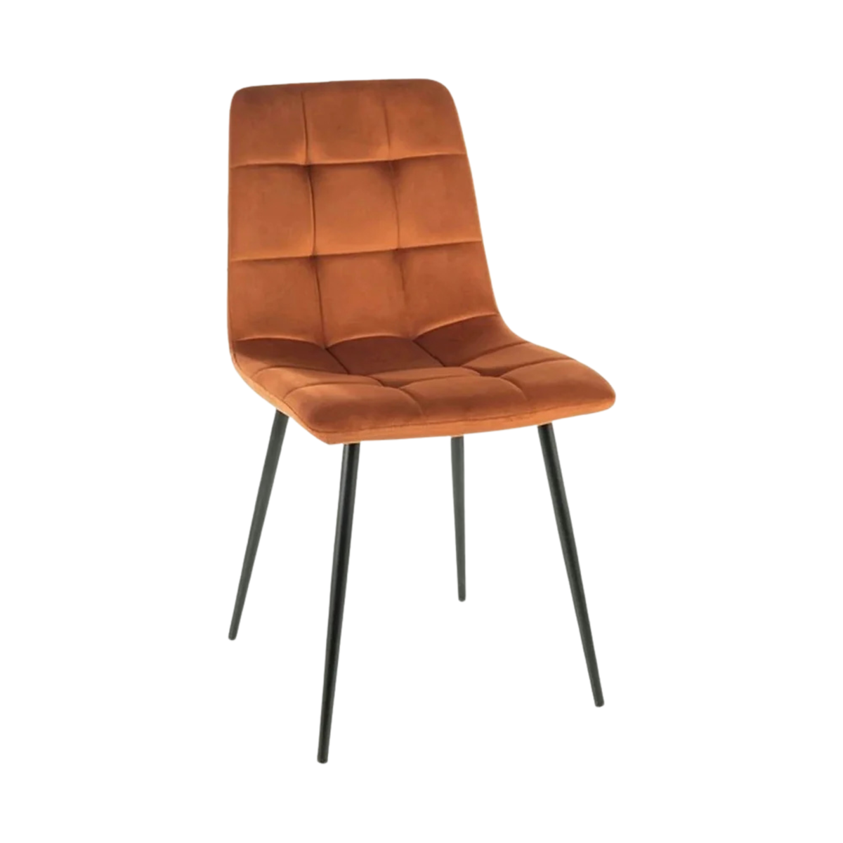 Scaun MILA, caramiziu/negru, stofa catifelata/metal, 45x41x86 cm