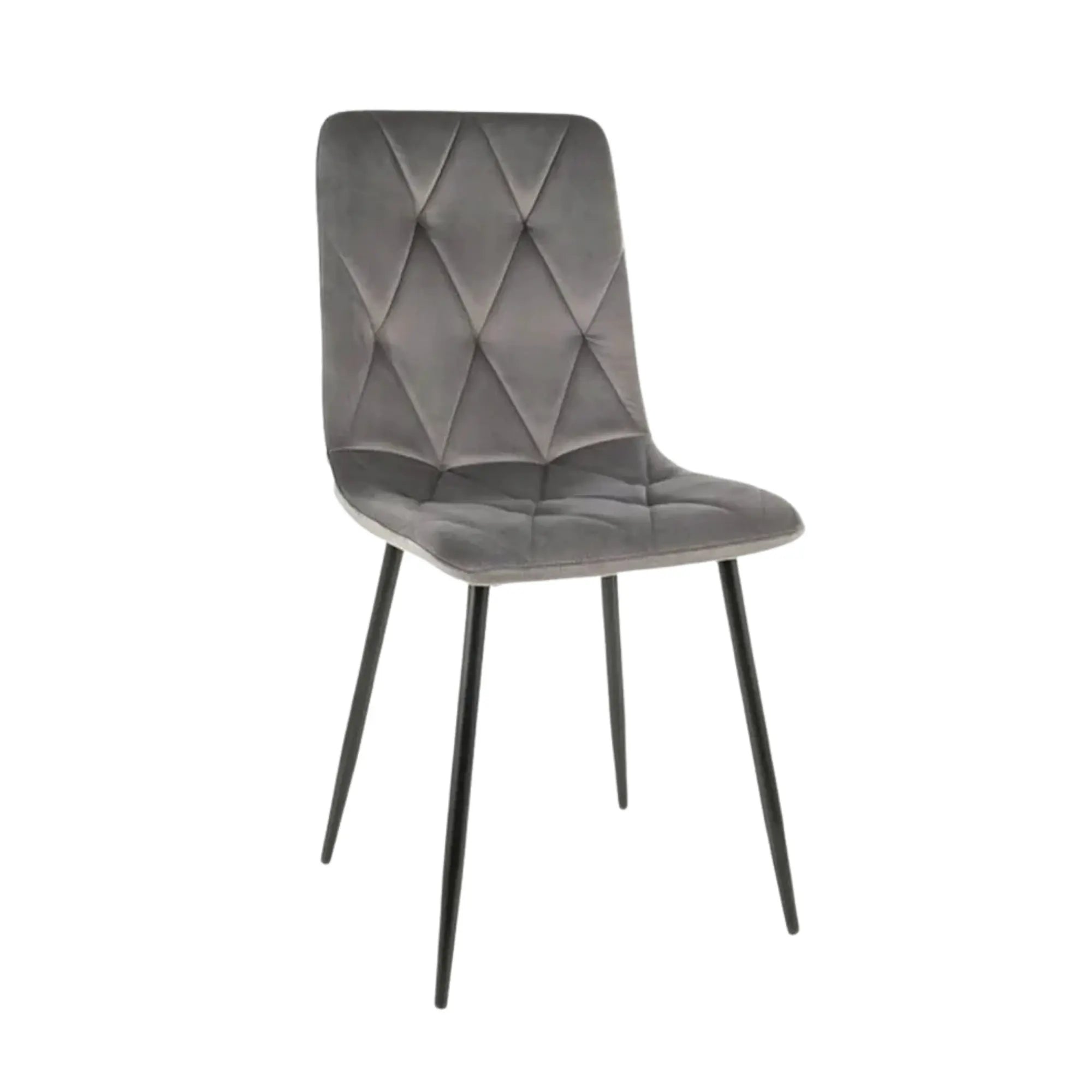 Scaun TOM, gri/negru, stofa catifelata/metal, 45x39x91 cm