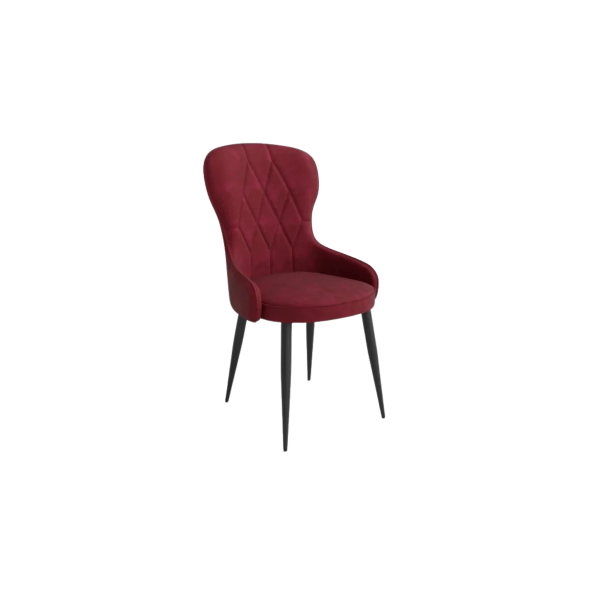 Scaun bucatarie visiniu/negru K366, stofa catifelata/metal, 52x58x92 cm