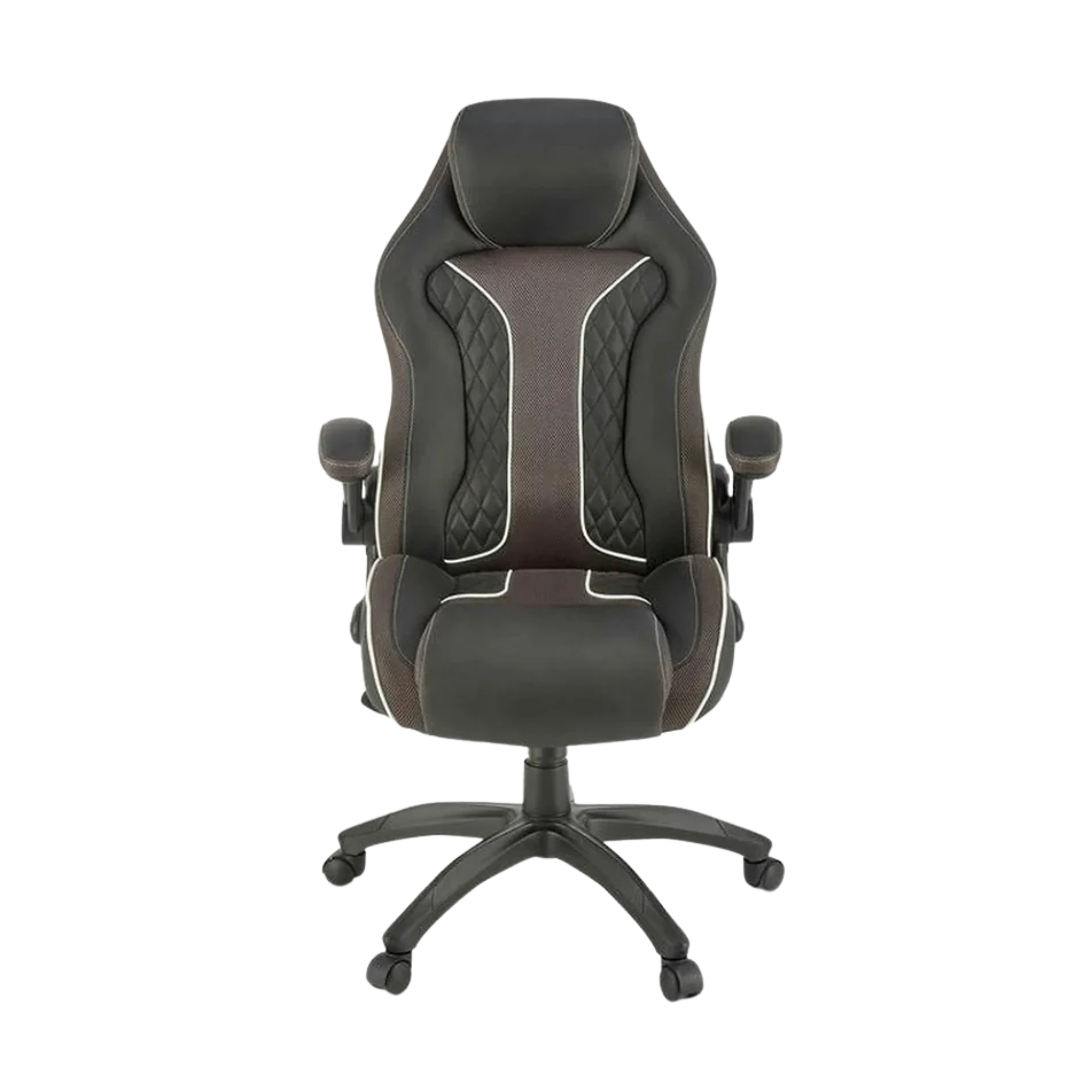 Scaun de birou HAMLET, negru/gri, piele ecologica, 65x70x117 cm