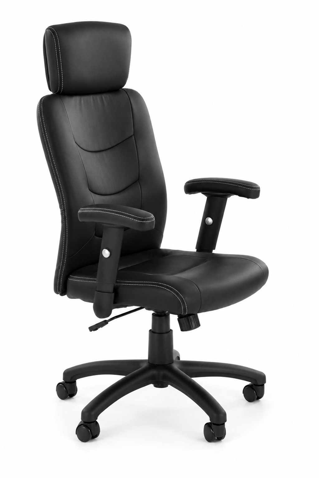 Scaun de birou STILO, negru, piele ecologica, 66x62x116/125 cm