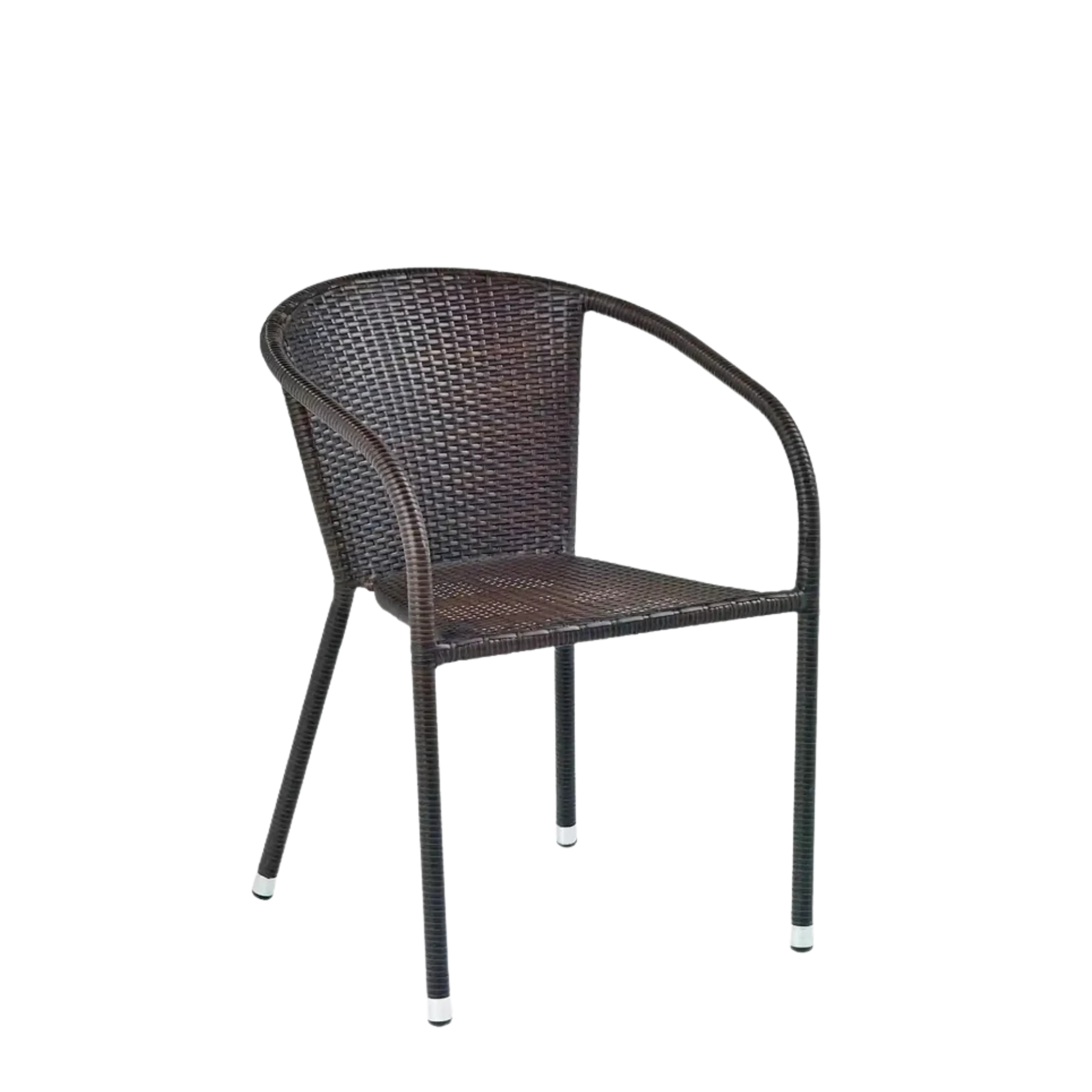 Scaun de ratan MIDAS, maro inchis, ratan sintetic/otel, 57x57x78 cm