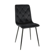 Scaun tapitat JERRY, negru, stofa catifelata/metal, 45x39x91 cm