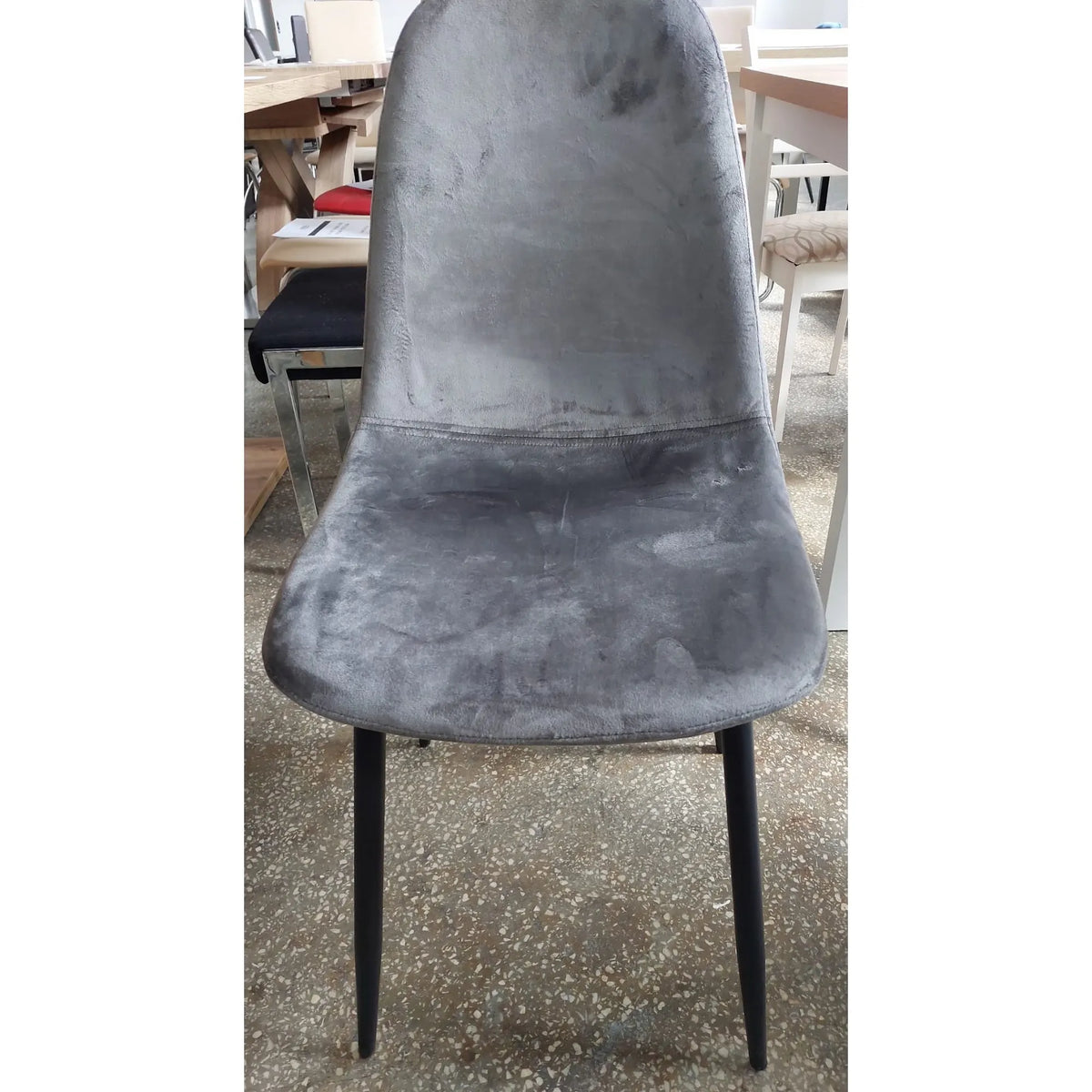 PRODUS RESIGILAT - Scaun FOX, gri/negru, stofa catifelata/metal, 44x39x86 cm