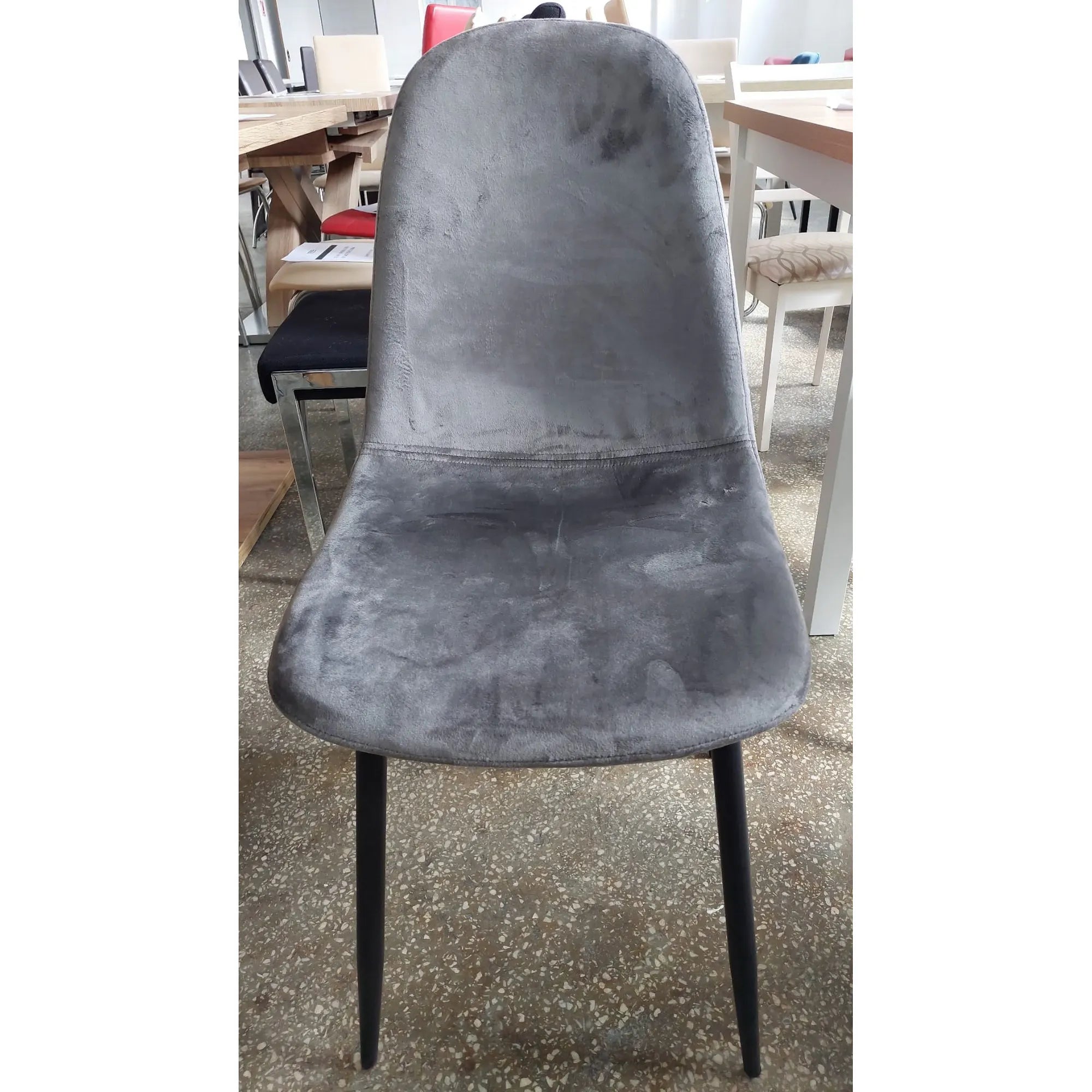 PRODUS RESIGILAT - Scaun FOX, gri/negru, stofa catifelata/metal, 44x39x86 cm