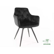 Scaun MANGO, negru, stofa catifelata, 57x45x83 cm