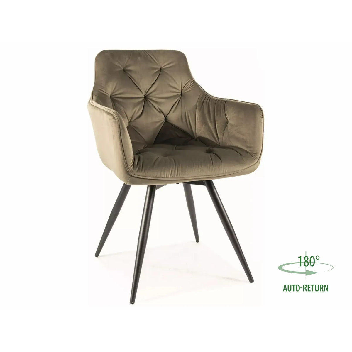 Scaun MANGO, verde maslin/negru, stofa catifelata/metal, 57x45x83 cm