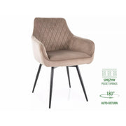 Scaun MARLO, bej inchis - Bluvel 40, stofa catifelata/metal, 55x58x88 cm